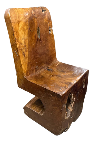 Andrianna Shamaris Sculptural Teak Wood Chair