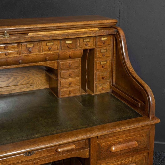 Edwardian Roll Top Desk by Maples of London and Paris, 1890s For Sale - Image 13 of 17