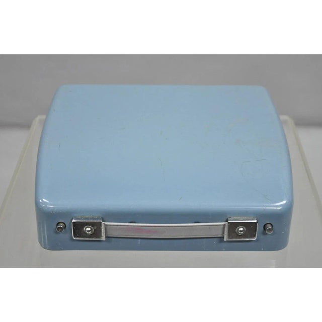 Vintage Brother Webster XL-747 Portable Typewriter Baby Blue with Metal Case, Made in Japan. Circa Mid 20th Century....