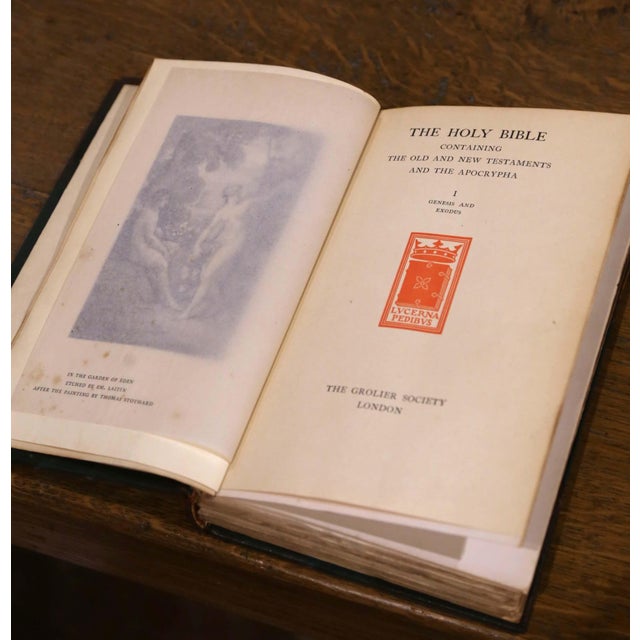 Late 19th Century Grolier Society Leather-Bound Holy Bible, Set of 14 For Sale - Image 4 of 12
