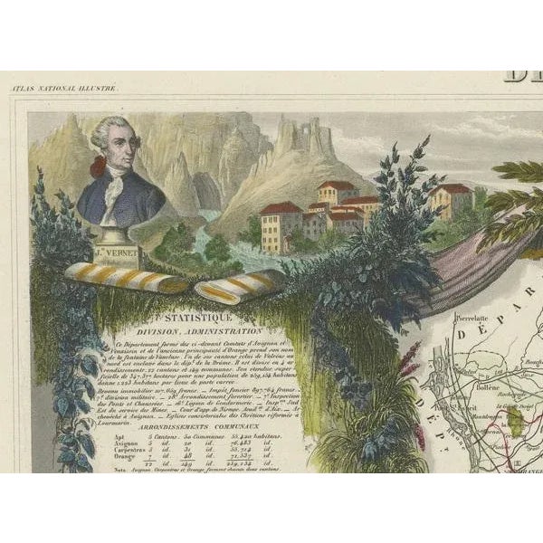 Map of Vaucluse, 1852 For Sale - Image 6 of 8