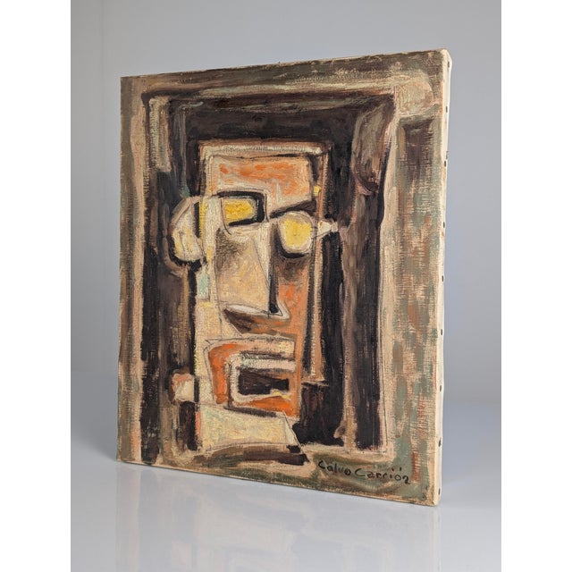 1970s Antonio Calvo Carrión, Portrait, 1970s, Oil Painting on Canvas For Sale - Image 5 of 11