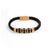 Early 21st Century Men's Style Fashion Black Leather & Gold Bracelet For Sale - Image 5 of 7