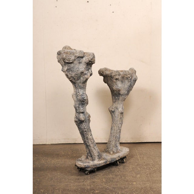 Stone Mid 20th Century Spanish Faux Bois Garden Planter For Sale - Image 7 of 12