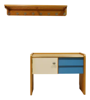 Mid-Century Hallway Wardrobe Set, 1960s, Germany, Set of 2
