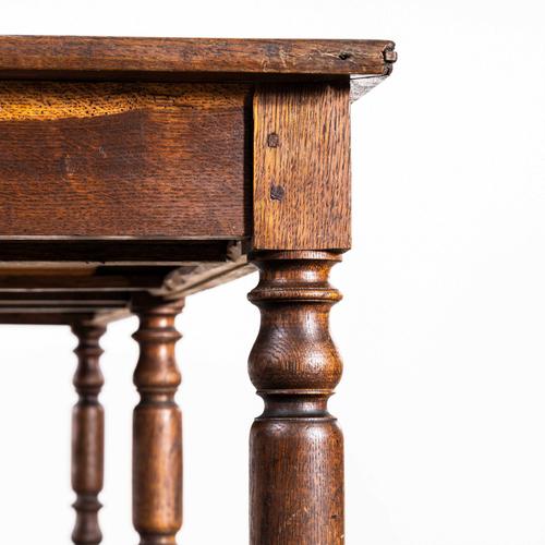 Wood Vintage French Chateau Hall Table with Original Oak Scrubbed Top, 1920s For Sale - Image 7 of 12