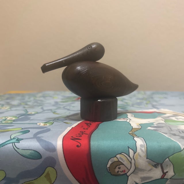Mid-Century Modern Mid-Century Modern Stylized Hand-Carved Zebrawood Pelican Figurine For Sale - Image 3 of 5