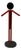 Vintage Modern Red and Black Metal Valet Coat Rack, 1980s For Sale