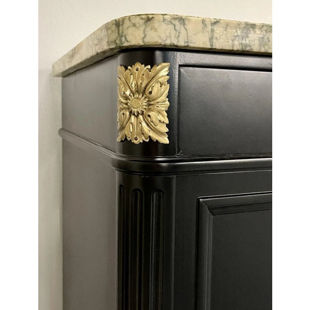 Ebony Hollywood Regency Style Commode, Chest, or High Board, Louis Xvi, Bronze, French For Sale - Image 8 of 13