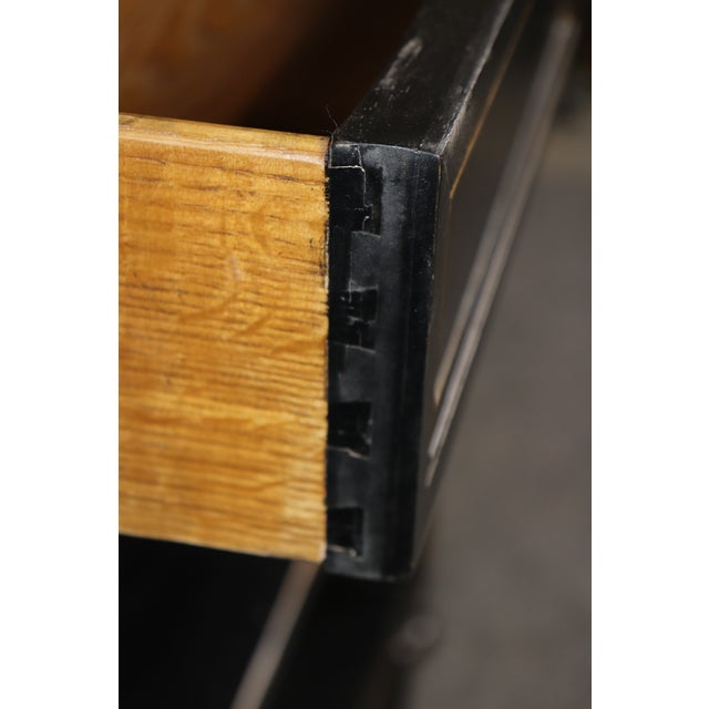 French Louis XVI Style Ebonized Demilune Marble Top Sideboard For Sale - Image 12 of 14