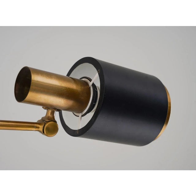 Gold Mid-Century Scandinavian Brass Wall Lamps attributed to Falkenbergs Belysning, 1960s, Set of 2 For Sale - Image 8 of 11