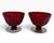 Vintage Seneca Glass Driftwood Casual Pattern 3” Ruby Red Champagne Coupes Tall Footed Sherbets - A Pair For Sale - Image 12 of 12