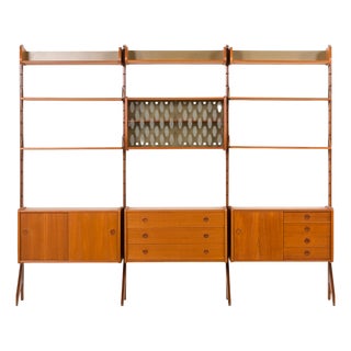 Ergo Three-Bay Free-Standing Teak Wall Unit by John Texmon, Norway, 1960s For Sale