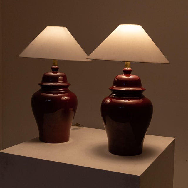 Red Table Lamps by Tommaso Barbi, 1970s, Set of 2 For Sale - Image 3 of 7