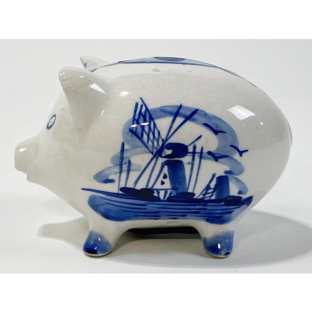 Delft Mid 20th Century Delft Style Piggy Bank For Sale - Image 4 of 11