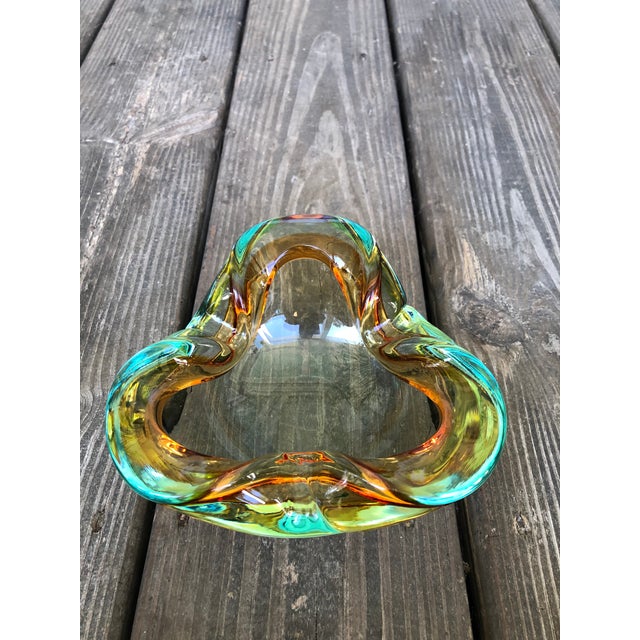 Glass Mid Century Murano olle Art Glass Bowl For Sale - Image 7 of 13