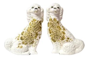 Vintage Ceramic Mantle Spaniels - A Pair