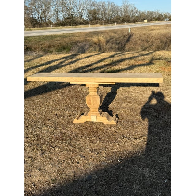 Large 19th Century French Country Bleached Solid Oak Console Table For Sale - Image 10 of 12