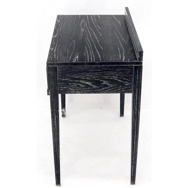 Black Cerused Oak Black and White Small One Drawer Console Writing Table Desk For Sale - Image 8 of 11