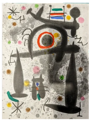 Joan Miro, Composition, Original Lithograph, 1971