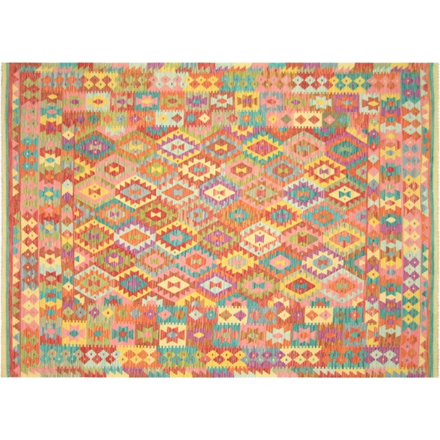 Contemporary Afghan Maimana Kilim Rug For Sale - Image 4 of 4