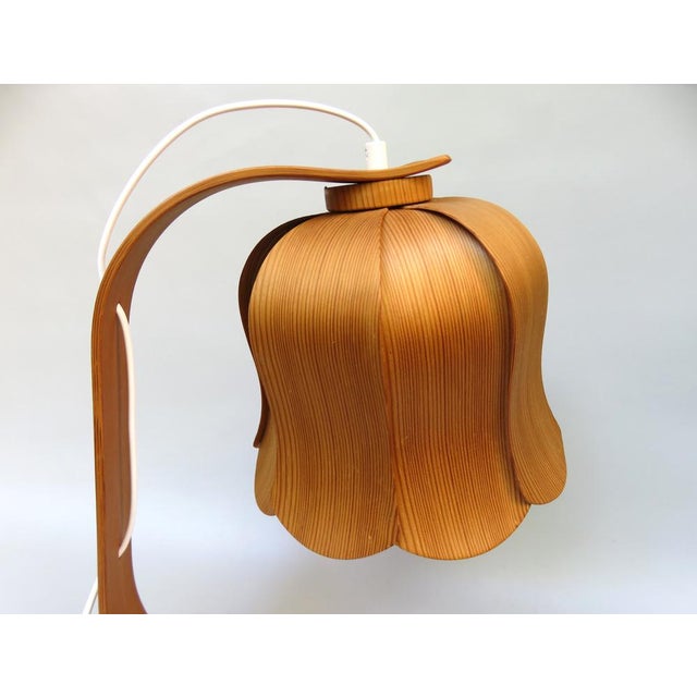 Floral Table Lamp in Layered Wood, 1960s For Sale - Image 11 of 18