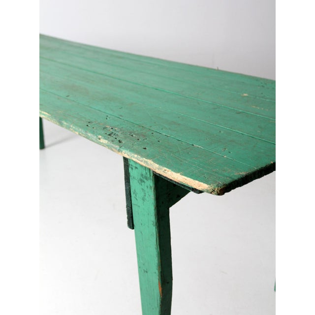 Green Antique Green Wooden Folding Table 8 Ft For Sale - Image 8 of 18