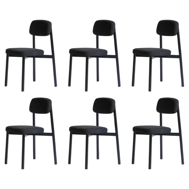 Black Residence Chairs by Jean Couvreur for Kann Design, Set of 6 For Sale