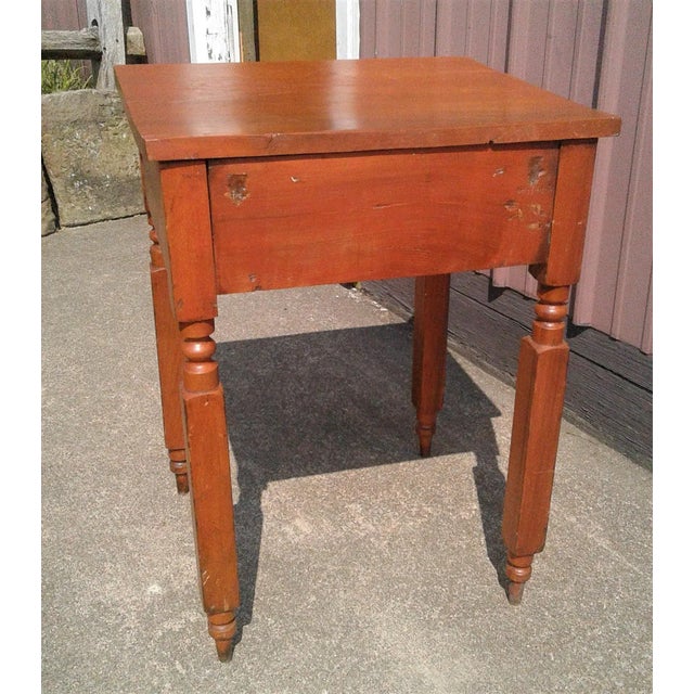 Antique 1860s American Cherry Wood One Drawer Stand Nightstand Side Table For Sale In Cleveland - Image 6 of 12