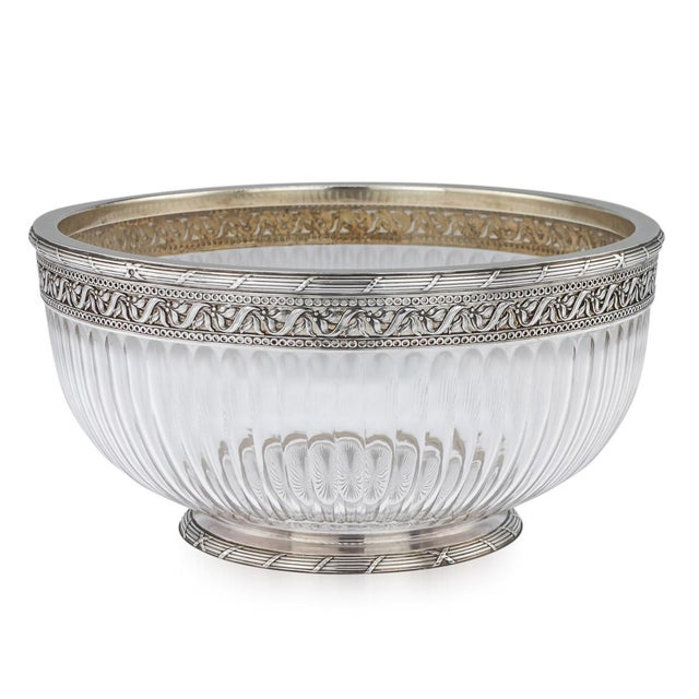 20th Century French Empire Solid Silver & Glass Bowl, Paris, 1900s For Sale - Image 13 of 13