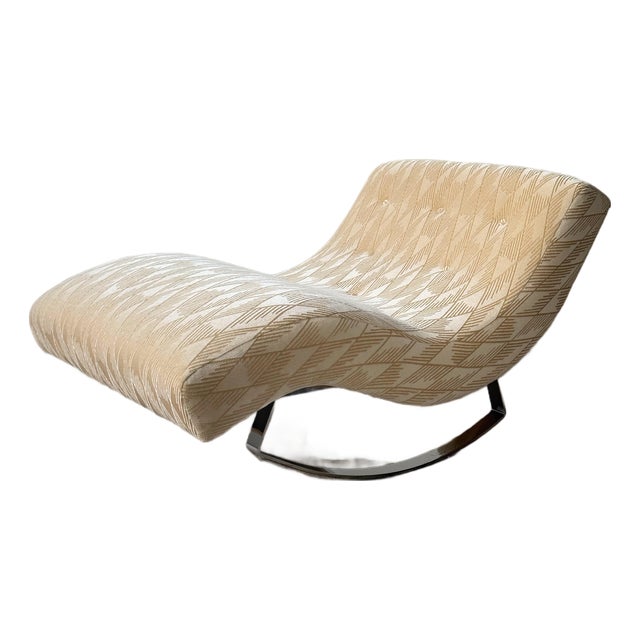 Adrian Pearsall for Craft Associates Model 1264 Rocking Chaise in Cut Mohair For Sale