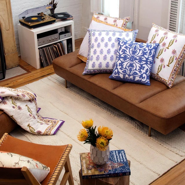 Florence-Gina Lilac & Green Reversible Euro Sham For Sale - Image 4 of 6