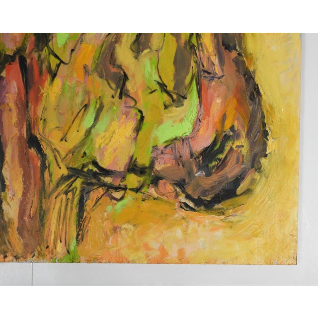 Contemporary Contemporary Expressionist Pink and Green Painting of Tree For Sale - Image 3 of 7