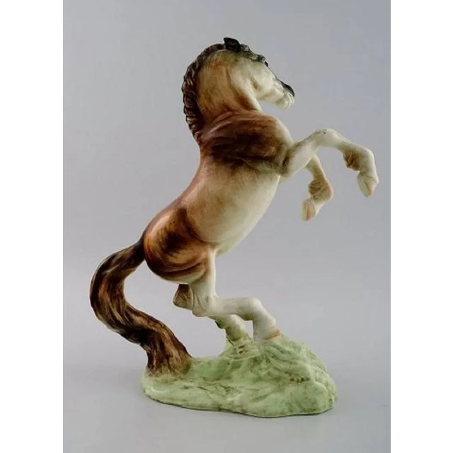 Large Rearing Horse Figurine in Porcelain from Goldschneider, 20th Century For Sale - Image 3 of 7