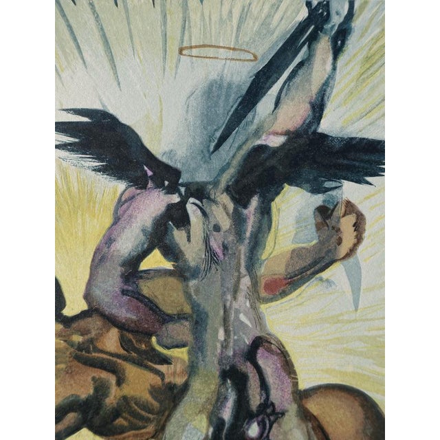 Modern Salvador Dali, Angels of the Valley, Woodcut For Sale - Image 3 of 6