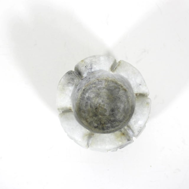 White Vintage Carved White Marble Tea Light Candleholder For Sale - Image 8 of 9