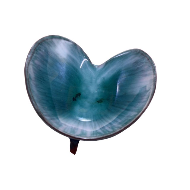 Aqua Water Glaze Pottery Leaf & Fawn - a Pair For Sale - Image 4 of 6