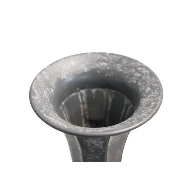 1970s Elliptical Vases Metal Storage Vessel Set of Three For Sale - Image 5 of 11