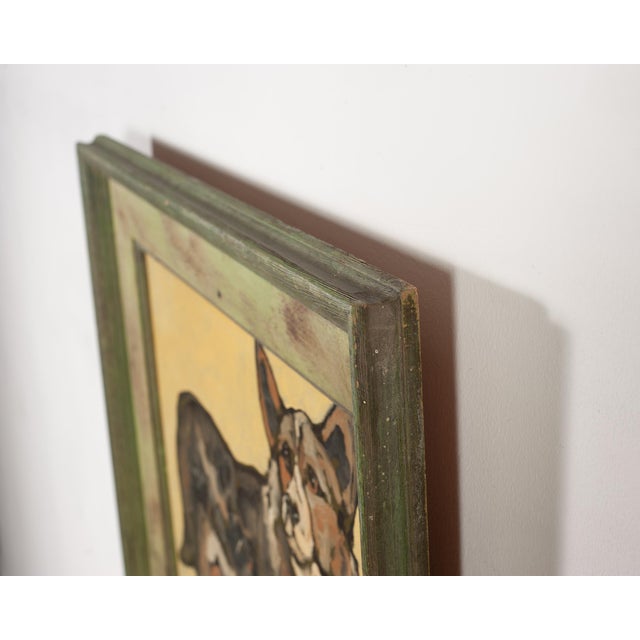 Ira Yeager Corgi Dog Oil on Canvas Folk Art Painting 2005 For Sale - Image 11 of 18