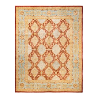 Eclectic, One-of-a-Kind Hand-Knotted Area Rug - Orange, 10' 2" x 13' 1" For Sale