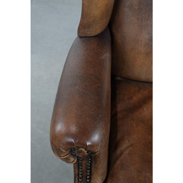 Vintage Club Chair in Sheepskin Leather For Sale - Image 6 of 18