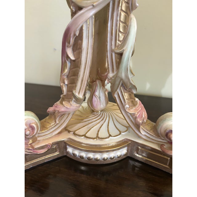 Rare, Royal Worcester Porcelain, Four-Light Candelabra, Dated 1892 For Sale - Image 9 of 12