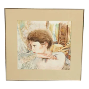 Joyce Nuttall 'Day Dreamer' Watercolor Painting