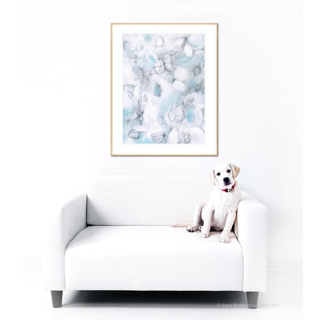 "Float No.10 - Soft Blue Suspension" - Neutral Contemporary Drawing on Paper For Sale - Image 4 of 6