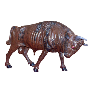 Manfred Gettman Attrib. Brown & Black Obsidian Bull Sculpture. Germany, 20th C.