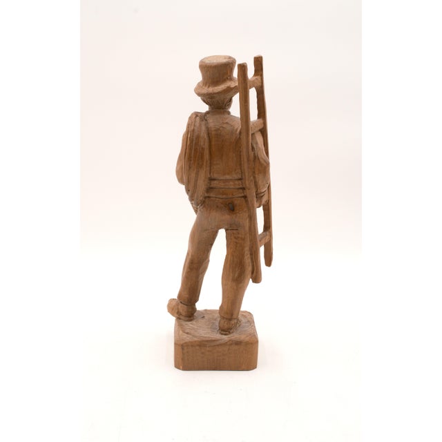 Vintage German Hand Carved Man W. Ladder Figure For Sale In Philadelphia - Image 6 of 12