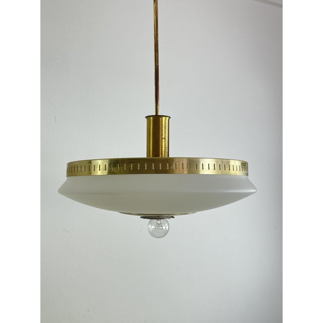 Mid-Century Hanging Light in Opaline Glass from Stilux Milano, 1960s For Sale - Image 9 of 12