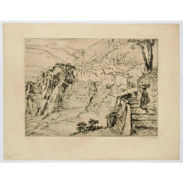 Friedi Gold Boille, Landscape, Original Etching, 1935 For Sale - Image 3 of 3