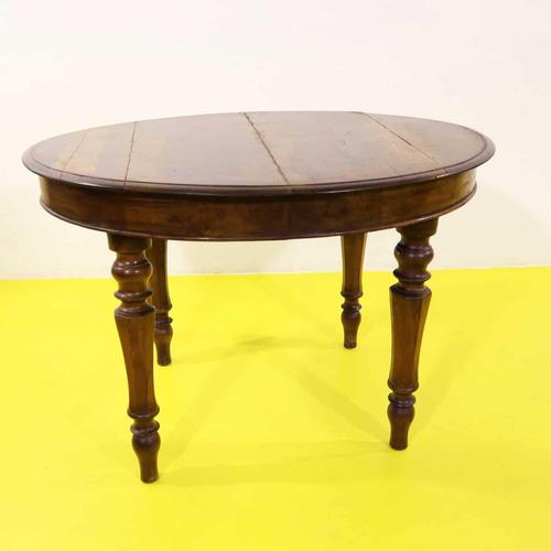 Round Wood Table with Turned Legs For Sale - Image 9 of 9
