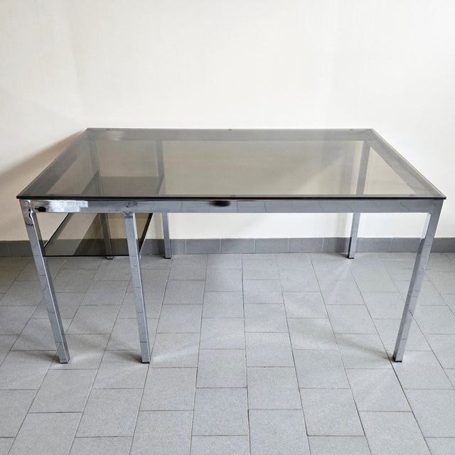 Vintage Desk in Steel & Saint-Gobain Glass, 1970s For Sale - Image 11 of 17